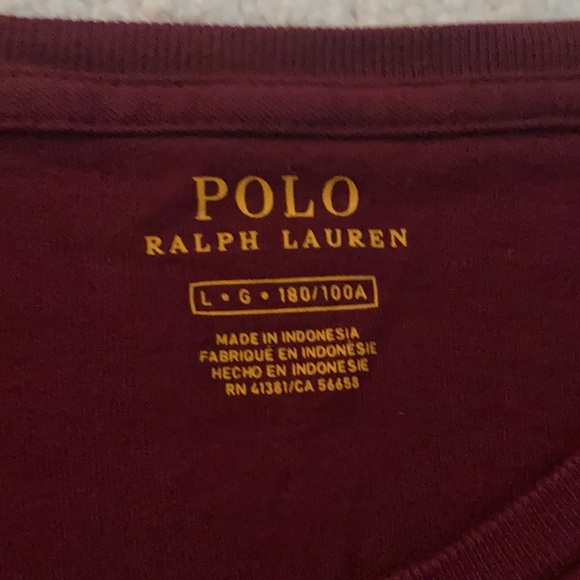Large Maroon Polo Ralph Lauren Long Sleeve Shirt - Picture 3 of 4